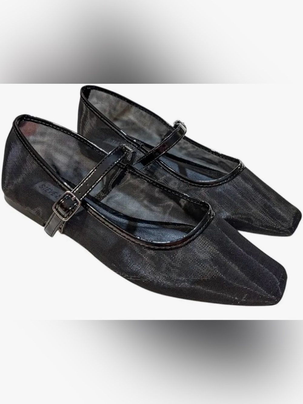 NWOB Steve Madden Verno Black Mesh Mary Jane Flats - Size 9.5